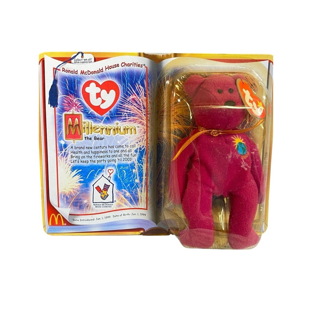 Ty McDonald's Collaboration Teenie Beanie Babies Millennium Bear Vintage 2000